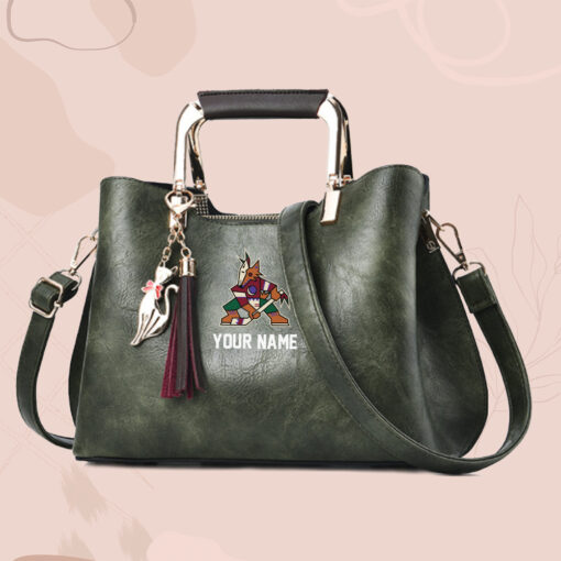 NHL - True fans of Arizona Coyotes's Hand Bag:nhl,hand bag,leather handbag,nhl hand bag