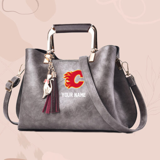 NHL - True fans of Calgary Flames's Hand Bag:nhl,hand bag,leather handbag,nhl hand bag