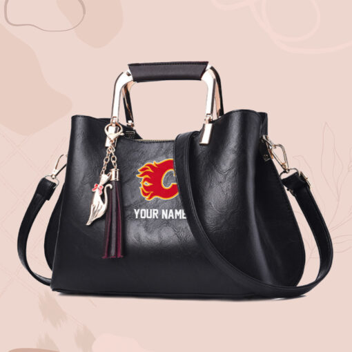 NHL - True fans of Calgary Flames's Hand Bag:nhl,hand bag,leather handbag,nhl hand bag