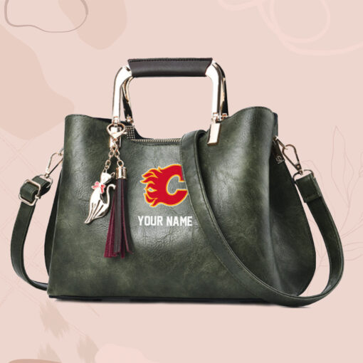 NHL - True fans of Calgary Flames's Hand Bag:nhl,hand bag,leather handbag,nhl hand bag