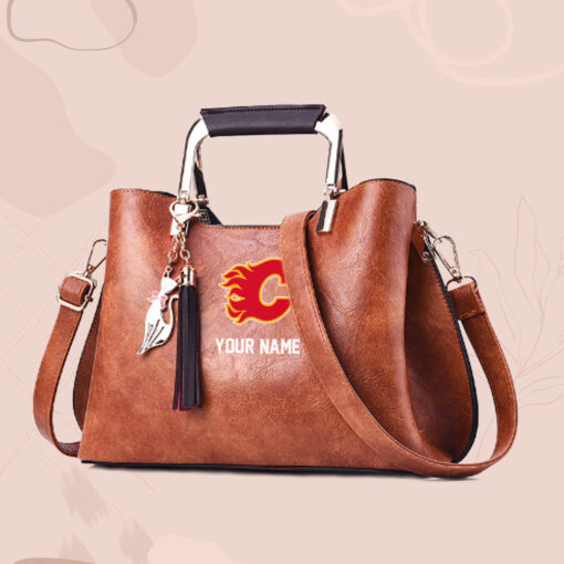 NHL - True fans of Calgary Flames's Hand Bag:nhl,hand bag,leather handbag,nhl hand bag