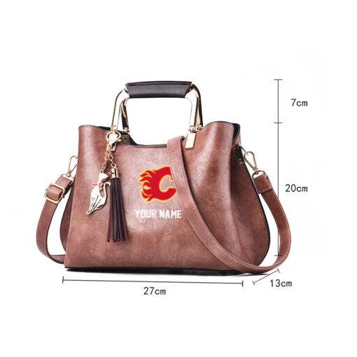 NHL - True fans of Calgary Flames's Hand Bag:nhl,hand bag,leather handbag,nhl hand bag