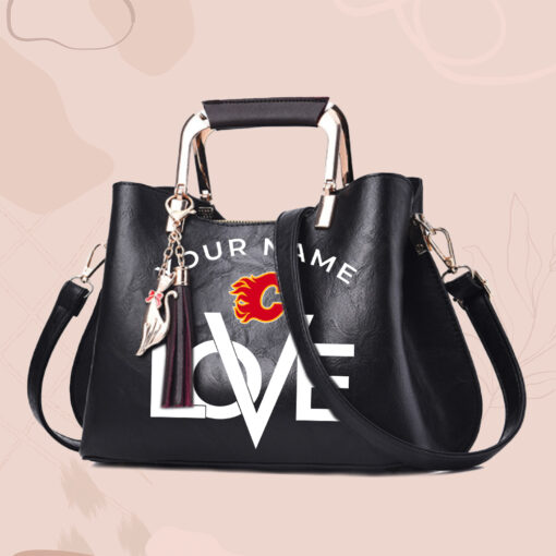 NHL - True fans of Calgary Flames's Hand Bag:nhl,hand bag,leather handbag,nhl hand bag