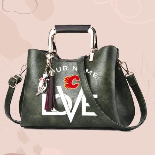 NHL - True fans of Calgary Flames's Hand Bag:nhl,hand bag,leather handbag,nhl hand bag