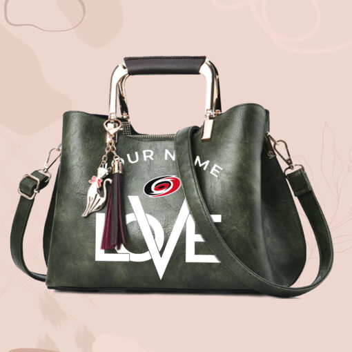 NHL - True fans of Carolina Hurricanes's Hand Bag:nhl,hand bag,leather handbag,nhl hand bag