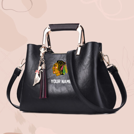 NHL - True fans of Chicago Blackhawks's Hand Bag:nhl,hand bag,leather handbag,nhl hand bag