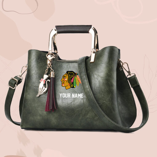 NHL - True fans of Chicago Blackhawks's Hand Bag:nhl,hand bag,leather handbag,nhl hand bag