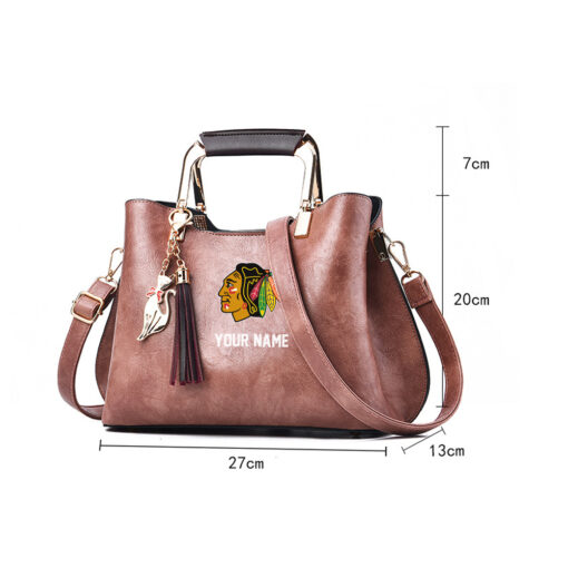 NHL - True fans of Chicago Blackhawks's Hand Bag:nhl,hand bag,leather handbag,nhl hand bag