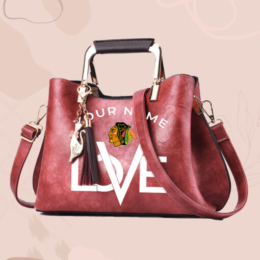 NHL - True fans of Chicago Blackhawks's Hand Bag:nhl,hand bag,leather handbag,nhl hand bag