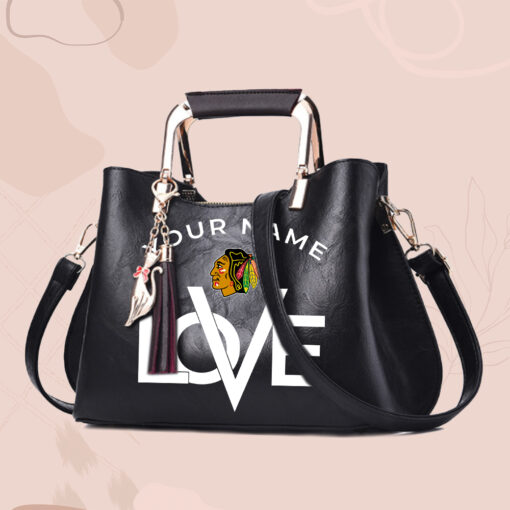 NHL - True fans of Chicago Blackhawks's Hand Bag:nhl,hand bag,leather handbag,nhl hand bag