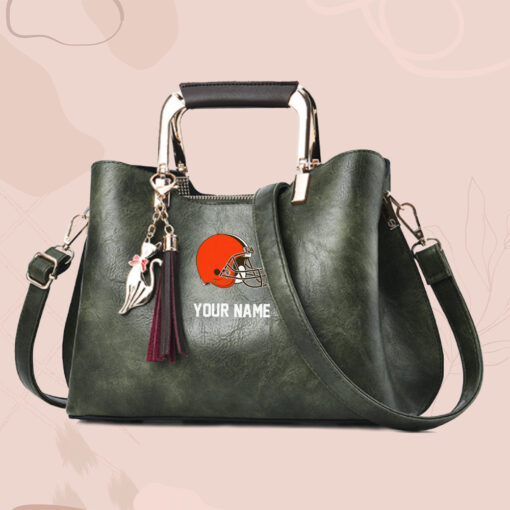 NFL - True fans of Cleveland Browns's Hand Bag:nfl,hand bag,leather handbag,nfl hand bag