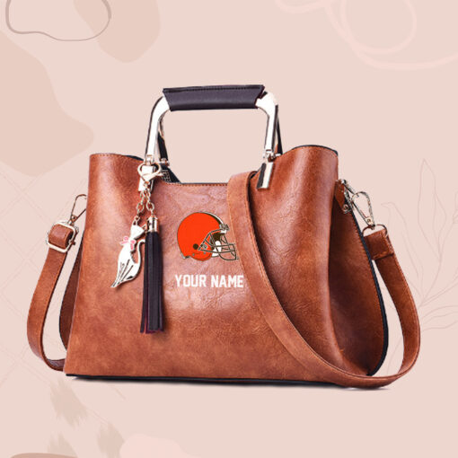 NFL - True fans of Cleveland Browns's Hand Bag:nfl,hand bag,leather handbag,nfl hand bag