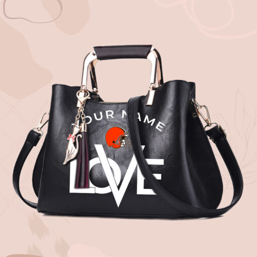 NFL - True fans of Cleveland Browns's Hand Bag:nfl,hand bag,leather handbag,nfl hand bag