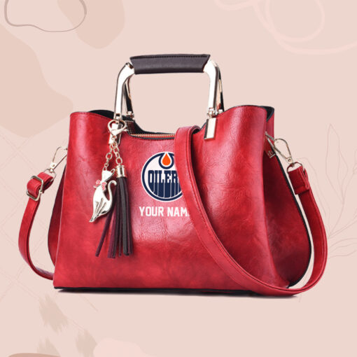 NHL - True fans of Edmonton Oilers's Hand Bag:nhl,hand bag,leather handbag,nhl hand bag