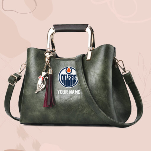 NHL - True fans of Edmonton Oilers's Hand Bag:nhl,hand bag,leather handbag,nhl hand bag