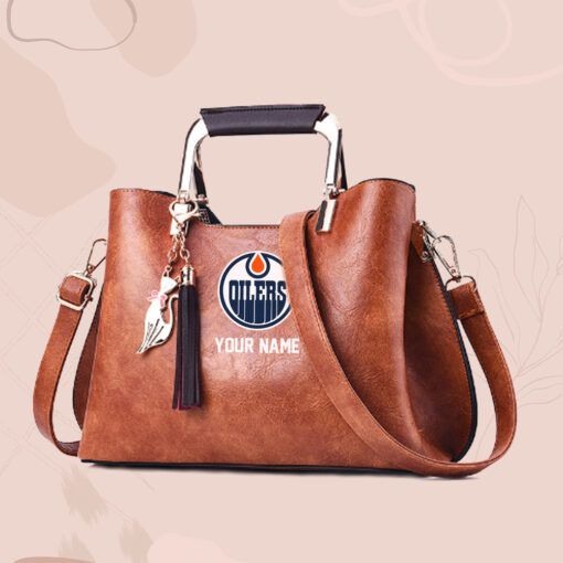 NHL - True fans of Edmonton Oilers's Hand Bag:nhl,hand bag,leather handbag,nhl hand bag