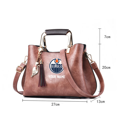 NHL - True fans of Edmonton Oilers's Hand Bag:nhl,hand bag,leather handbag,nhl hand bag