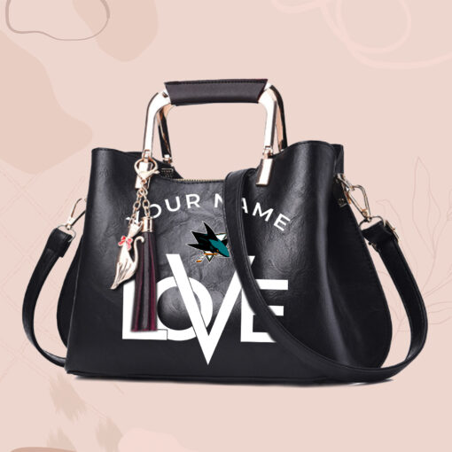 NHL - True fans of San Jose Sharks's Hand Bag:nhl,hand bag,leather handbag,nhl hand bag