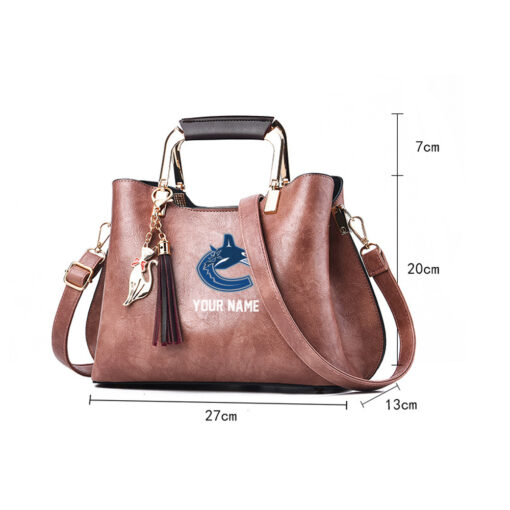 NHL - True fans of Vancouver Canucks's Hand Bag:nhl,hand bag,leather handbag,nhl hand bag